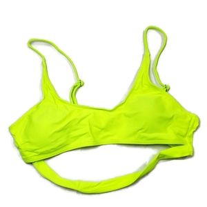 Neon Yellow Bikini Top w Adjustable Straps Size Lg